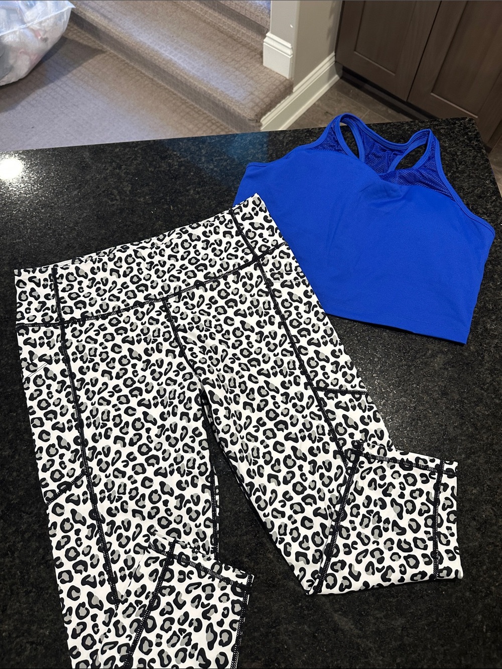 KIAVA Black & White Leopard Straight Leg Pants